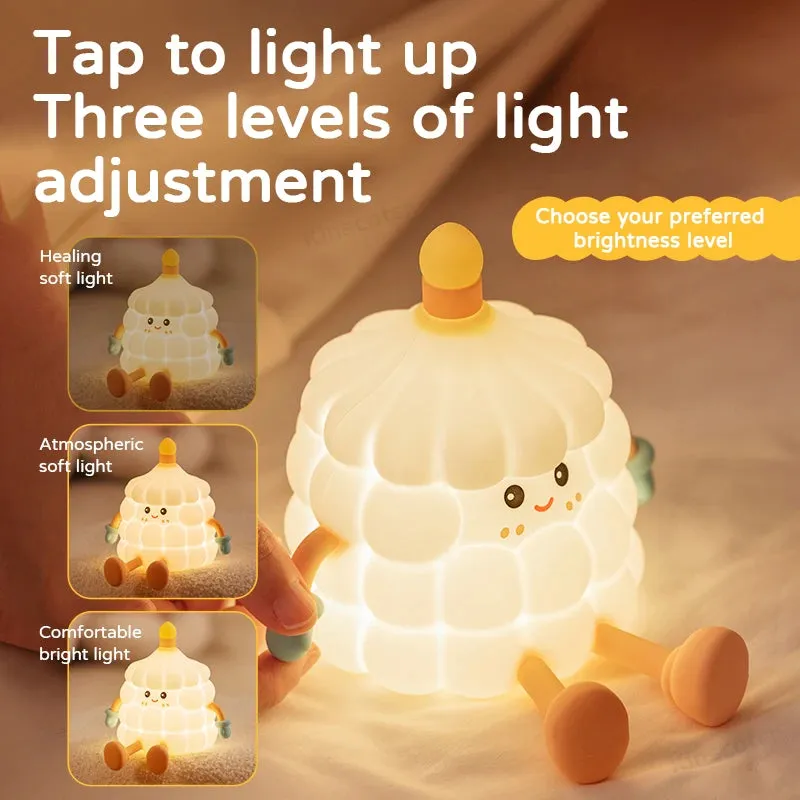 🌈 Kawaii Cloud Silicone Night Light ☁️ - Touch-Activated Lamp for Kids' Rooms 🎉 - Adorable Ambient Glow & Cartoon Decor ✨ - Perfect Holiday Gift! 🎁