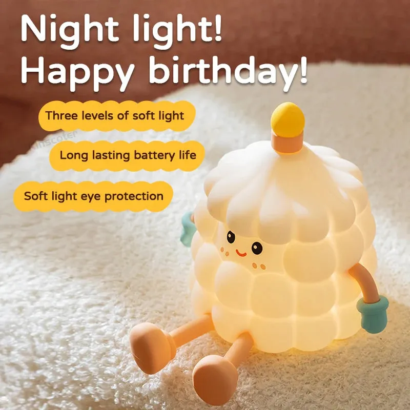 🌈 Kawaii Cloud Silicone Night Light ☁️ - Touch-Activated Lamp for Kids' Rooms 🎉 - Adorable Ambient Glow & Cartoon Decor ✨ - Perfect Holiday Gift! 🎁