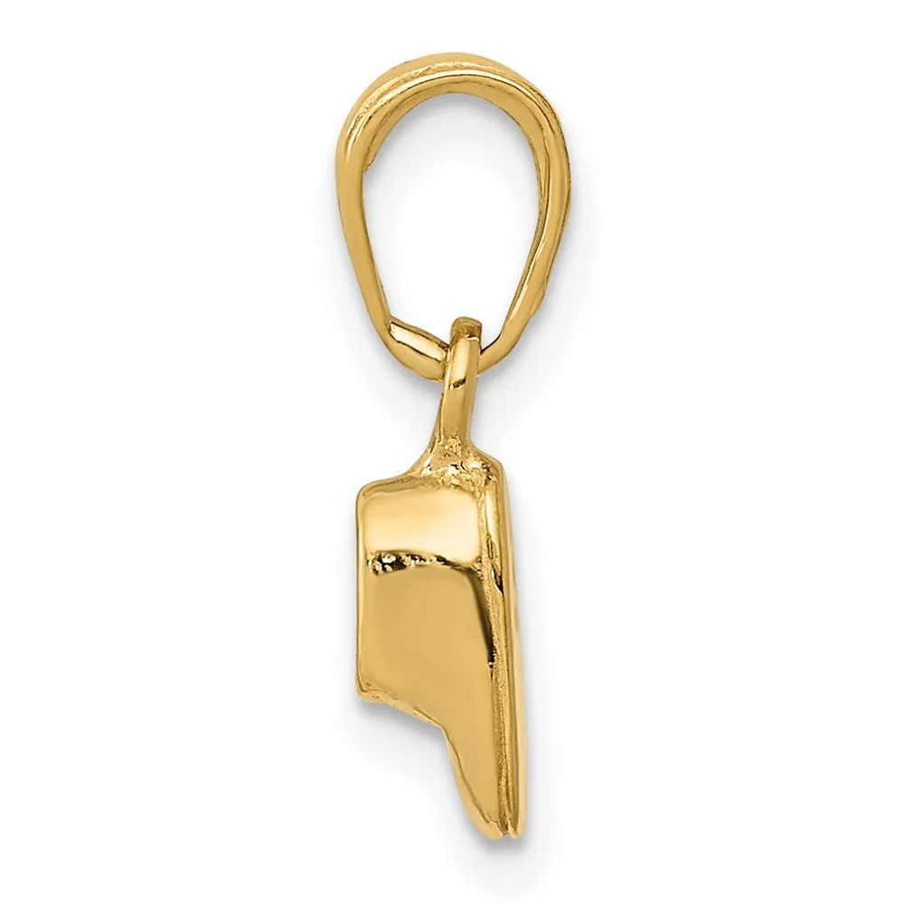 14k  3D Baby Shoe Charm