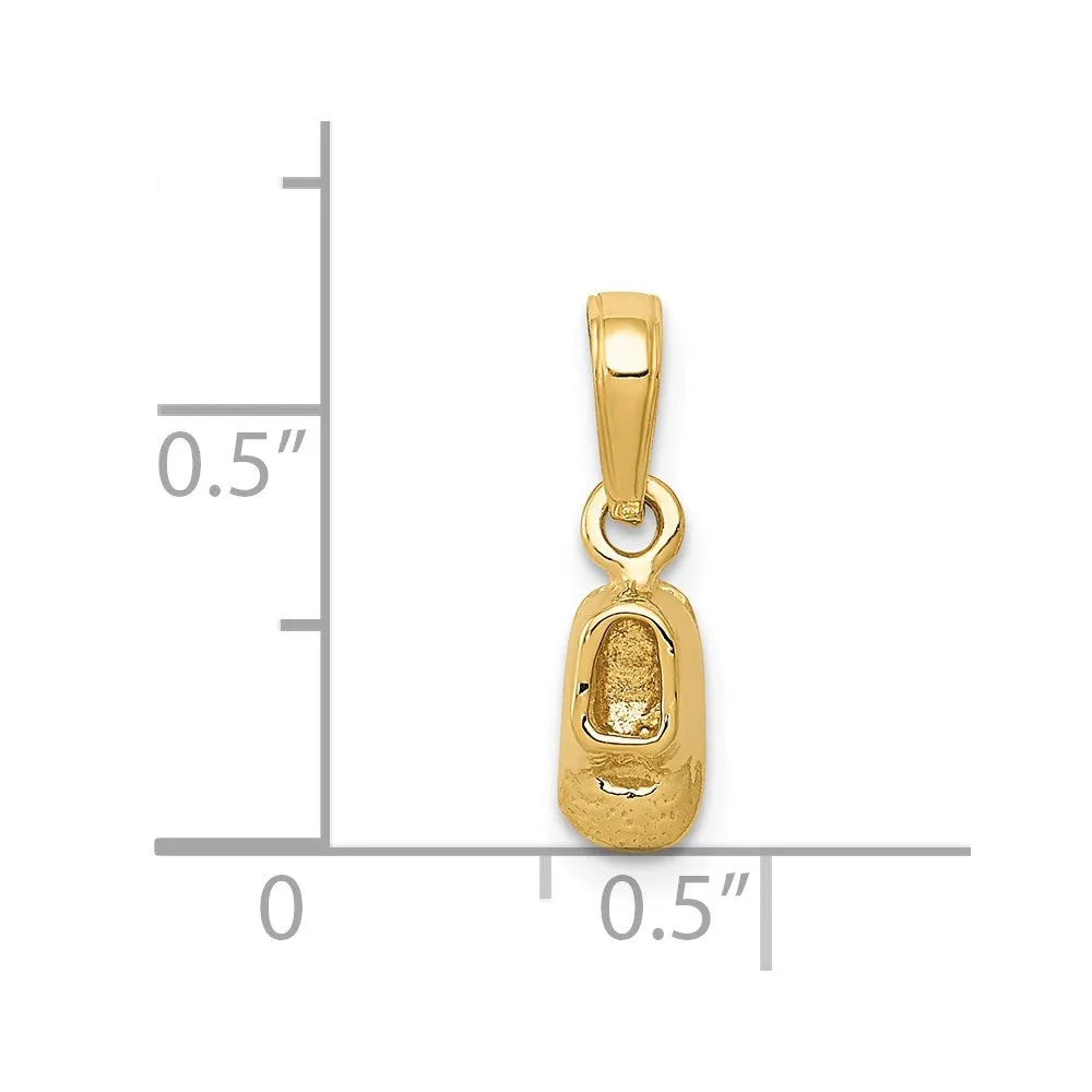 14k  3D Baby Shoe Charm