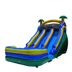 18'H Dura-Lite Dual Lane Green Slide Wet n Dry