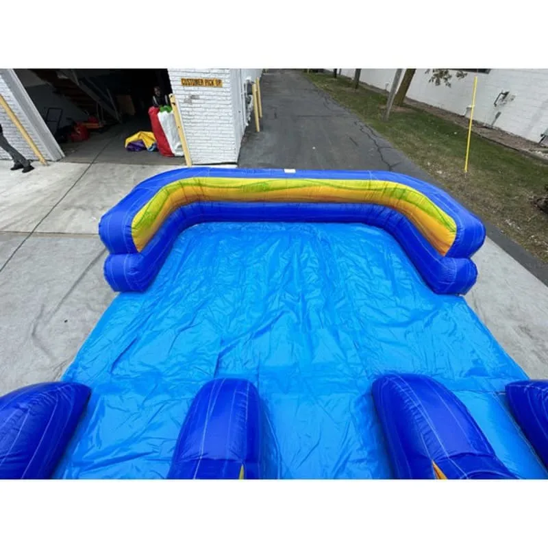 18'H Dura-Lite Dual Lane Green Slide Wet n Dry