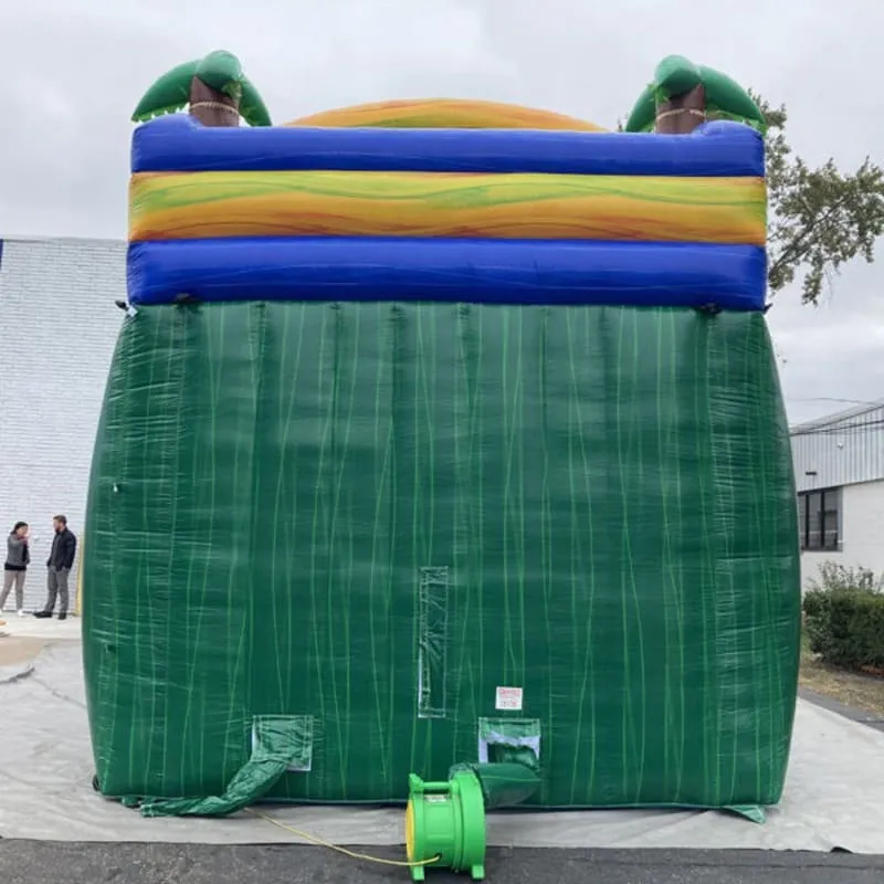 18'H Dura-Lite Dual Lane Green Slide Wet n Dry