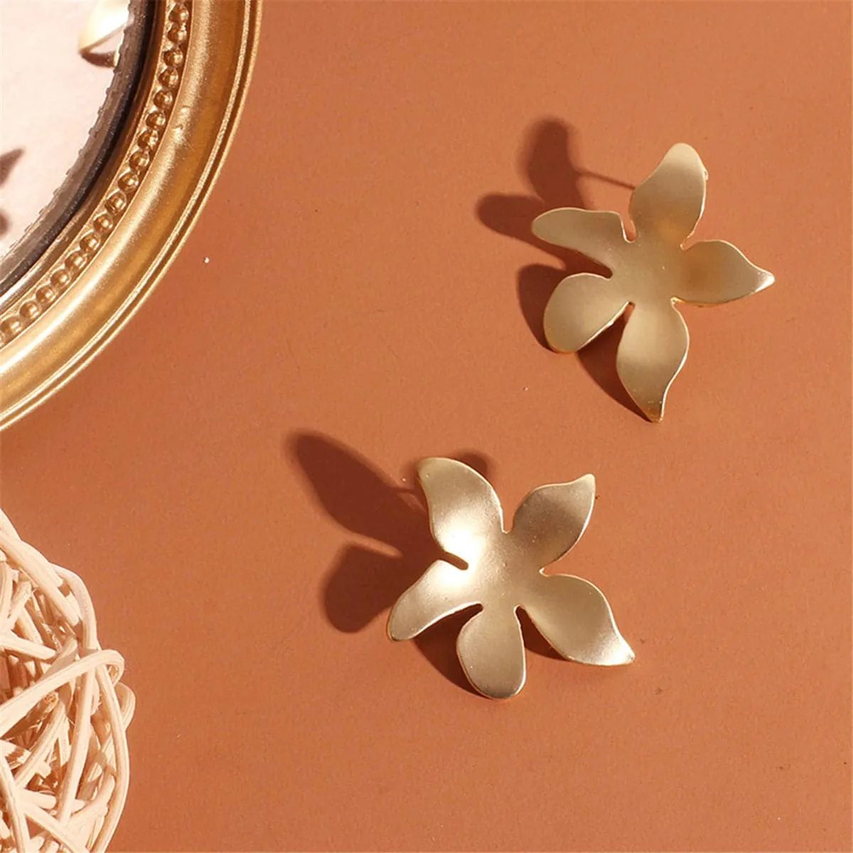 18K Gold-Plated Tropical Flower Stud Earrings