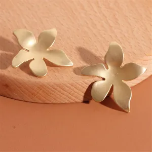 18K Gold-Plated Tropical Flower Stud Earrings
