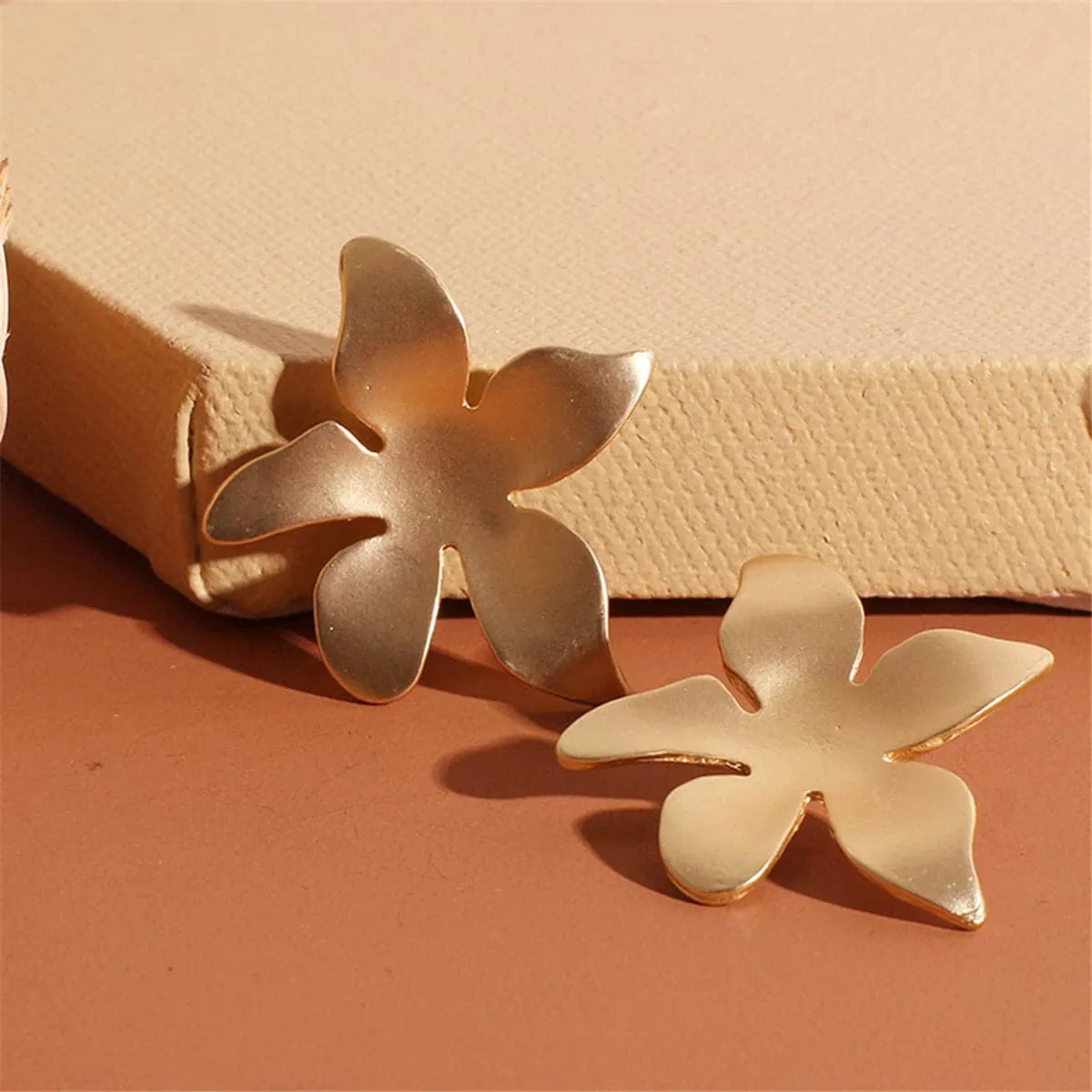 18K Gold-Plated Tropical Flower Stud Earrings