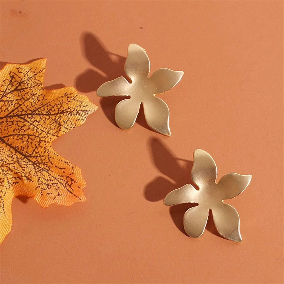 18K Gold-Plated Tropical Flower Stud Earrings