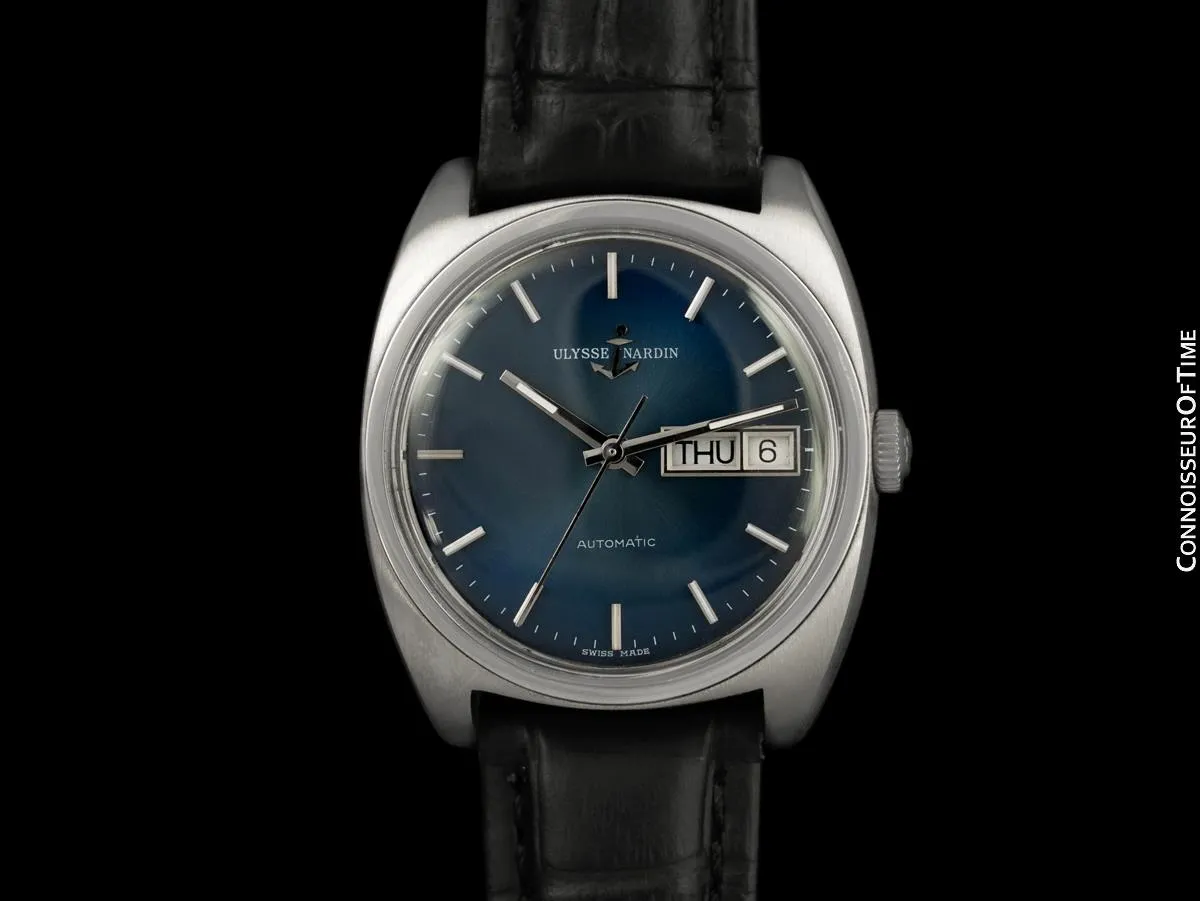1960's Ulysse Nardin Vintage Mens Day Date Automatic Watch - Stainless Steel