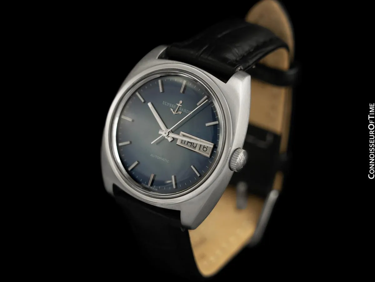 1960's Ulysse Nardin Vintage Mens Day Date Automatic Watch - Stainless Steel