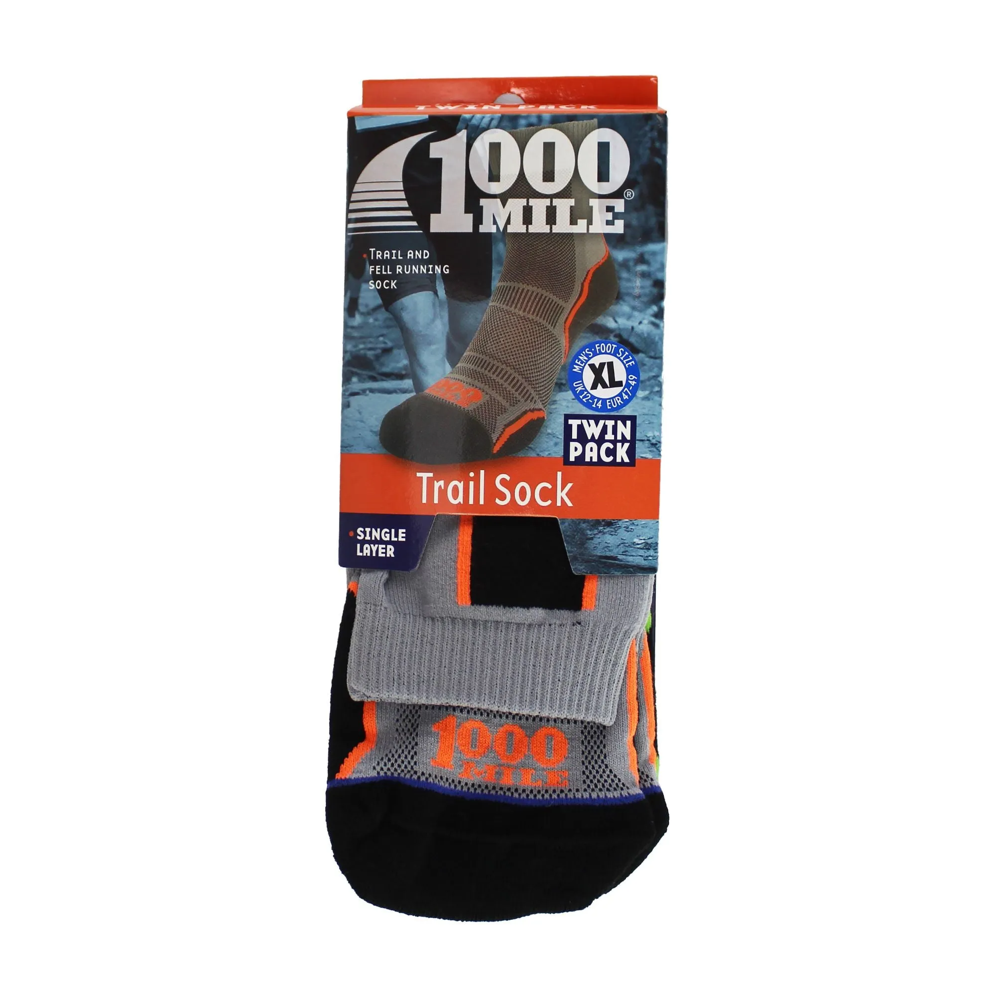 2 Pack Mens Trail Single Layer Socks