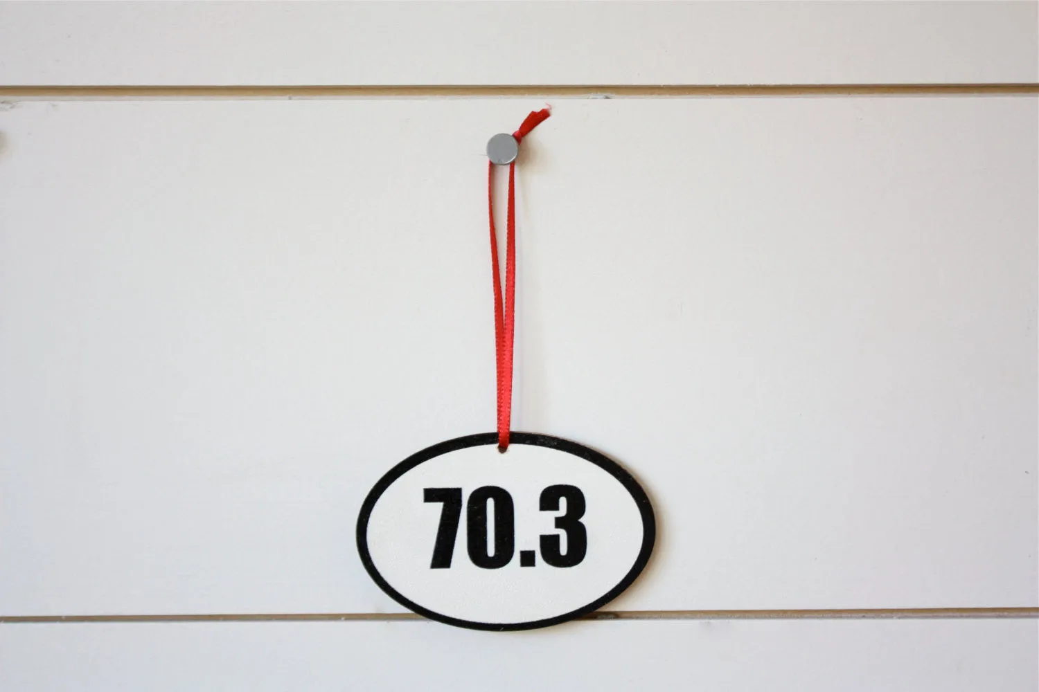 70.3 Triathlon Christmas Ornament - Great gift for half Ironman triathletes!