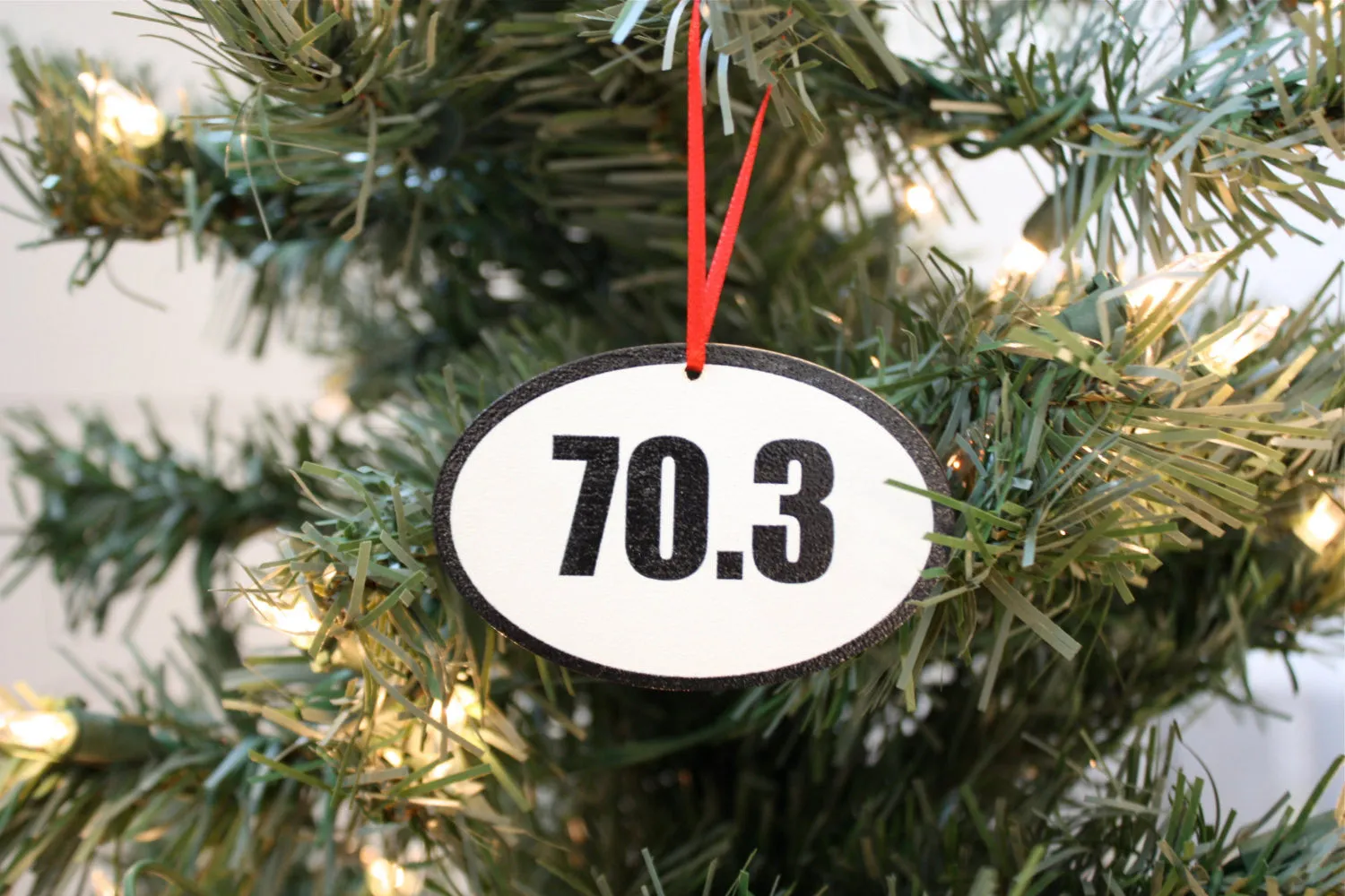 70.3 Triathlon Christmas Ornament - Great gift for half Ironman triathletes!