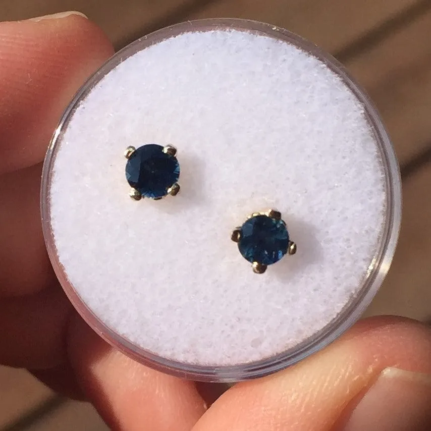 .81 TCW DARK BLUE MONTANA SAPPHIRE EARRINGS