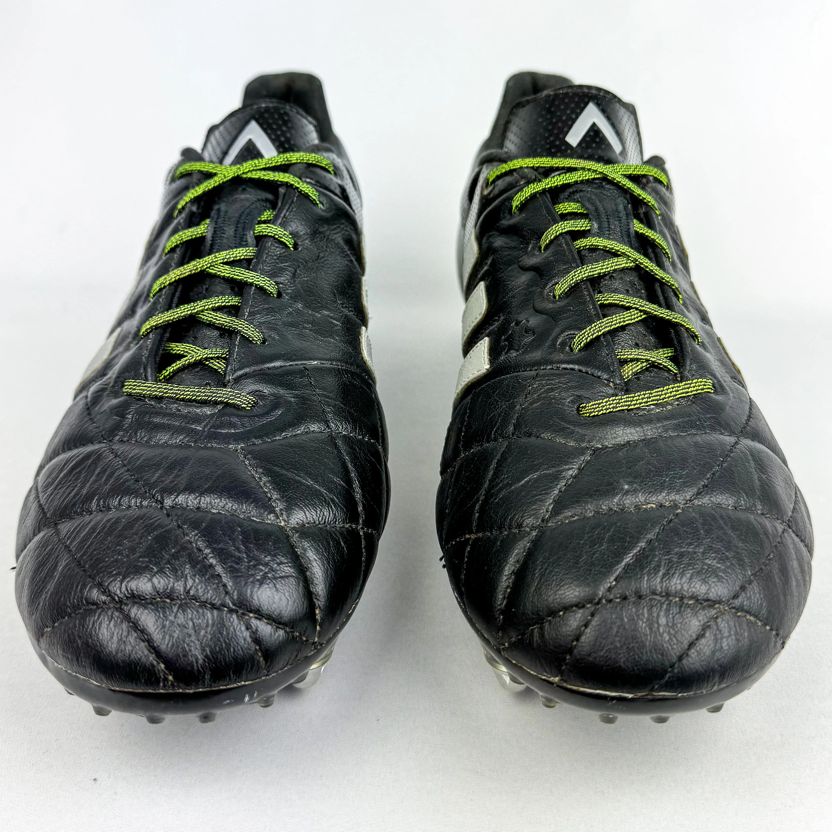 Adidas Ace 15.1 Leather SG - Black/Silver Metallic/Solar Yellow *Wore Once*
