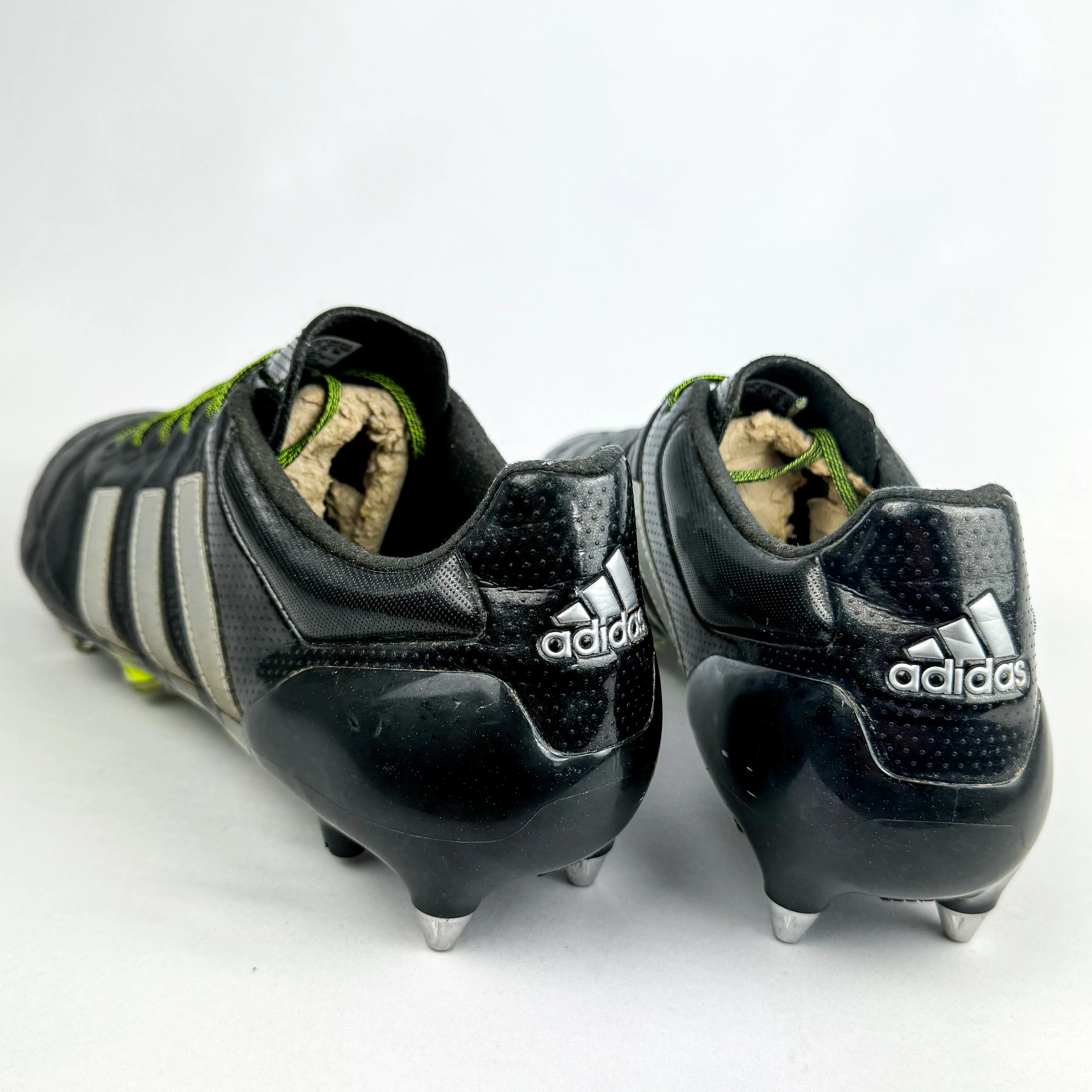 Adidas Ace 15.1 Leather SG - Black/Silver Metallic/Solar Yellow *Wore Once*