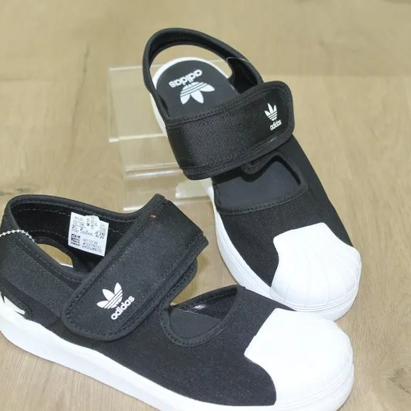 Adidas Originals Superstar 360 Sandal Size 2.5 Little Kids Slip On FV7586 Black