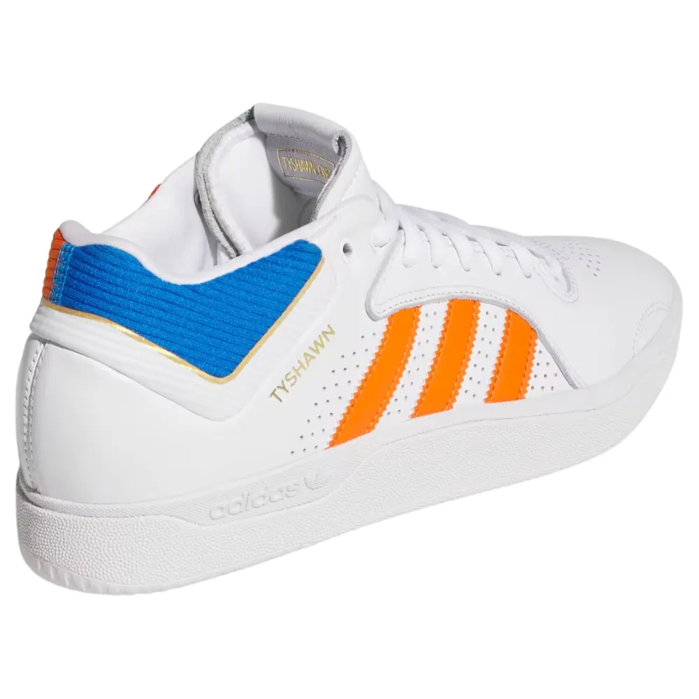 Adidas Tyshawn Skate Shoes | White, Orange & Bluebird