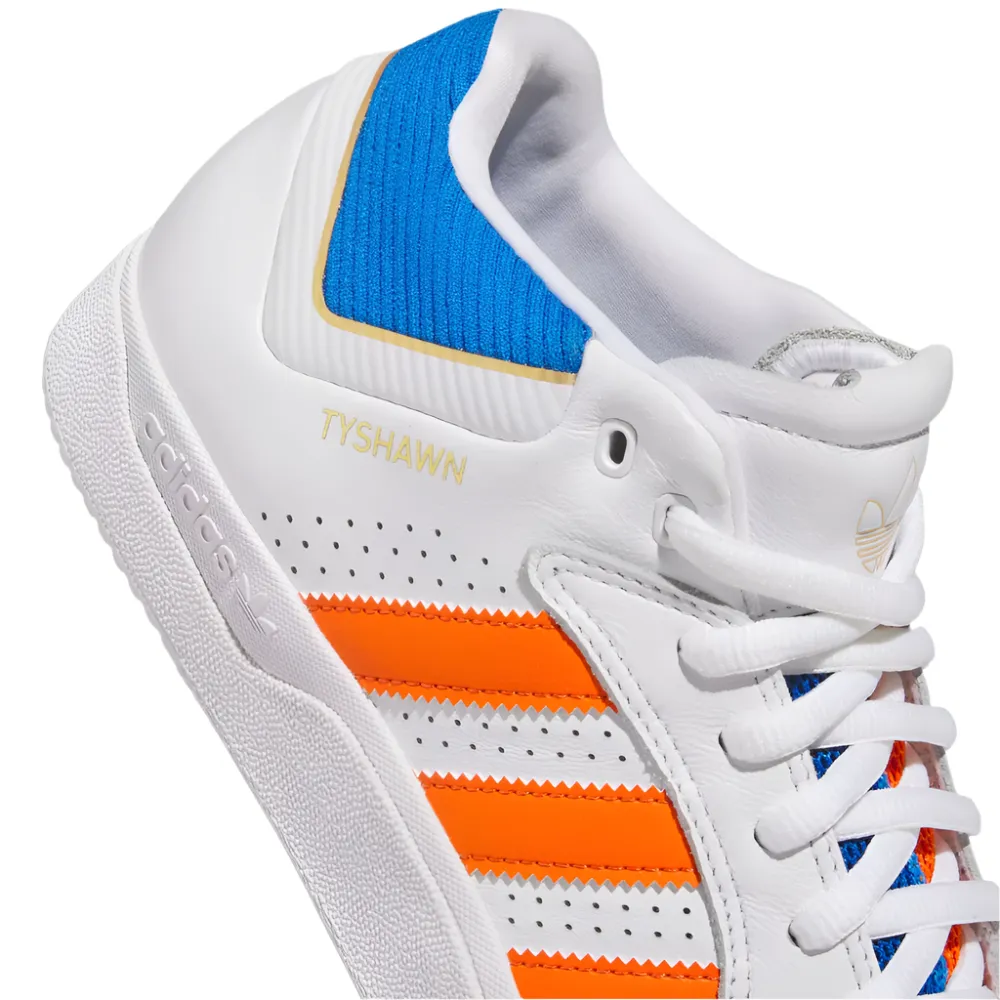 Adidas Tyshawn Skate Shoes | White, Orange & Bluebird