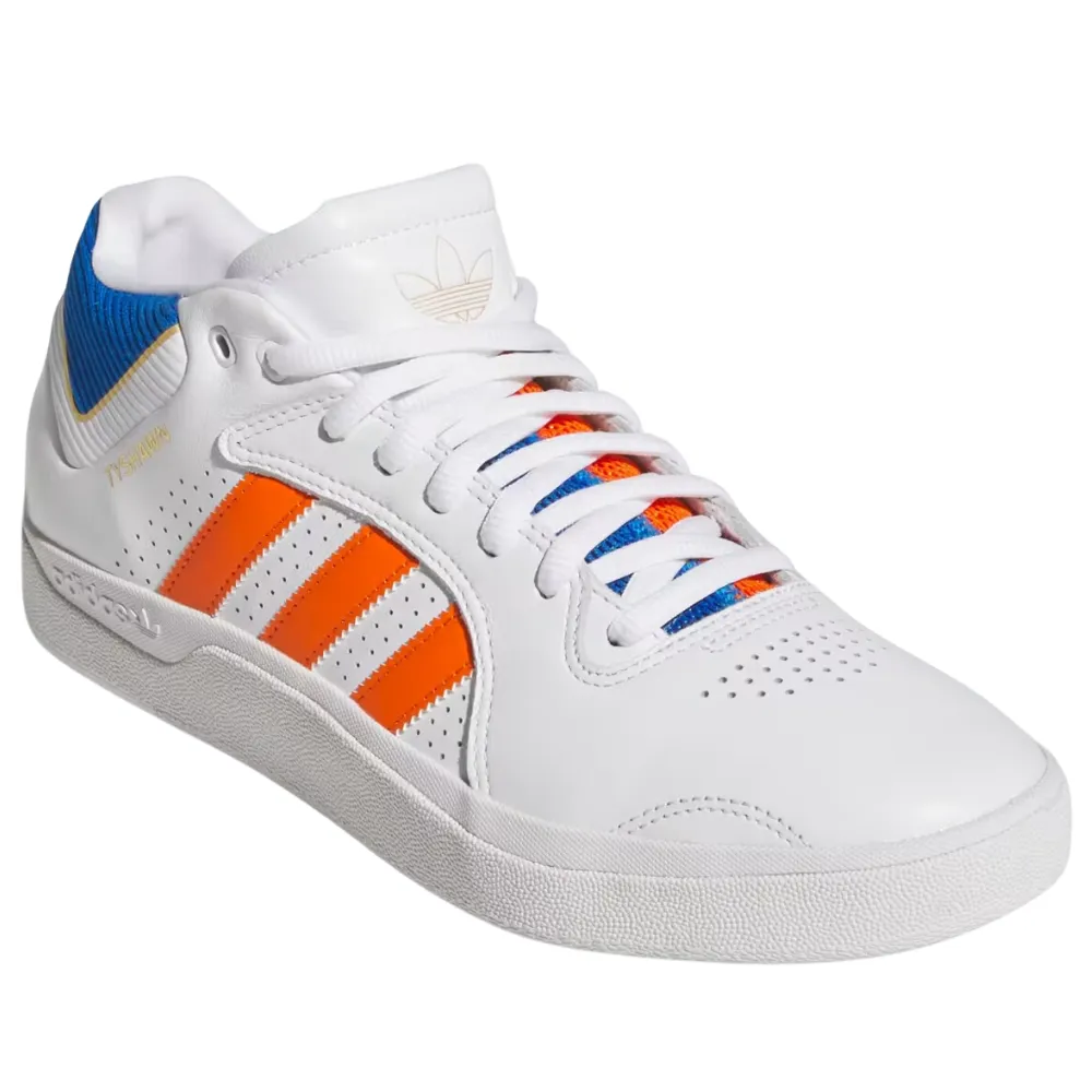 Adidas Tyshawn Skate Shoes | White, Orange & Bluebird