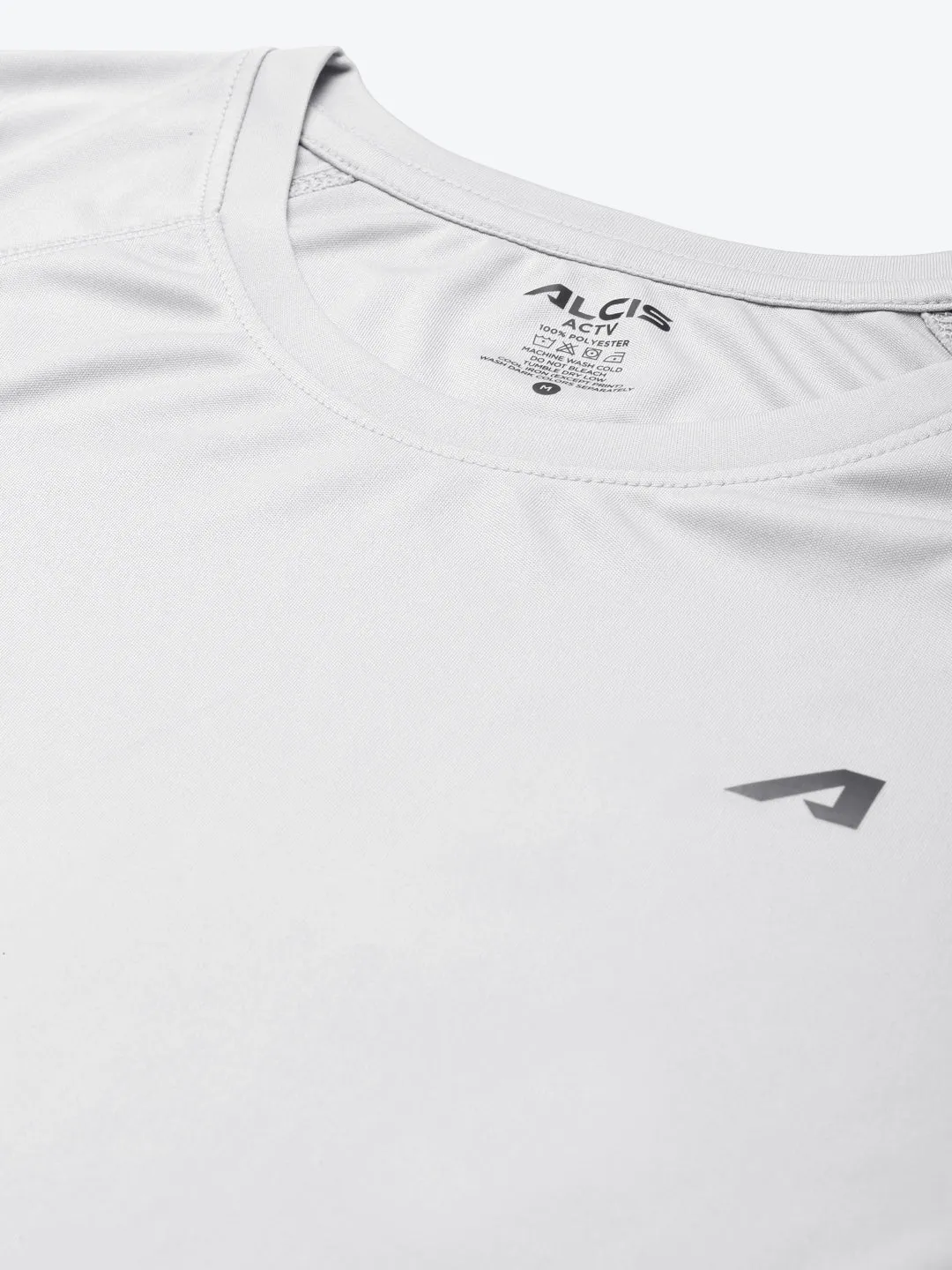 ALCIS Men Grey Slim Fit Running T-shirt