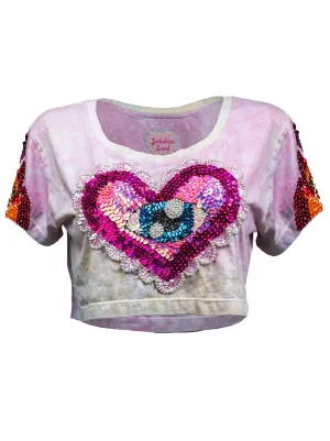 All Seeing Heart Crop Top (Tie Dye)