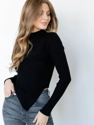 Allie Rose Soft Long Sleeve Asymmetrical Pullover
