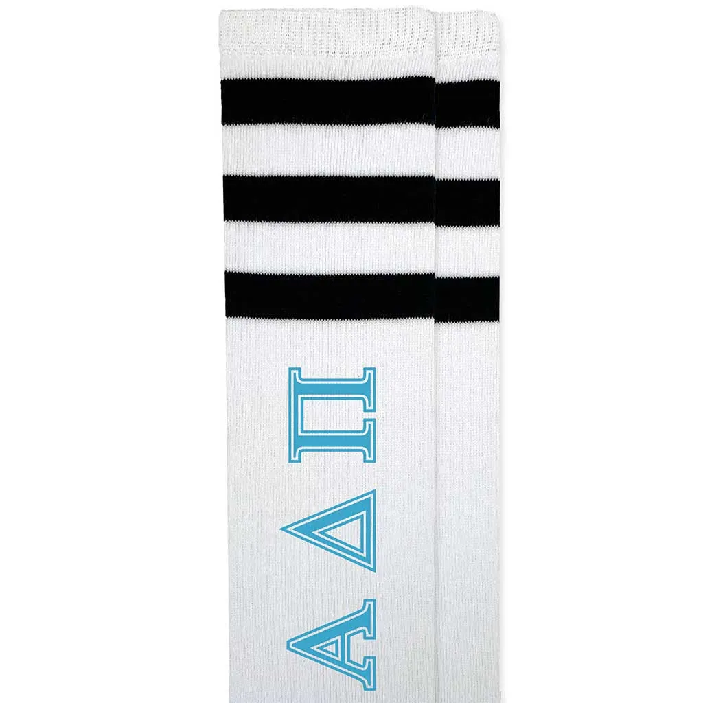 Alpha Delta Pi Printed Striped Knee High Socks