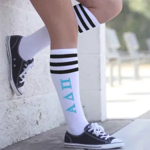 Alpha Delta Pi Printed Striped Knee High Socks