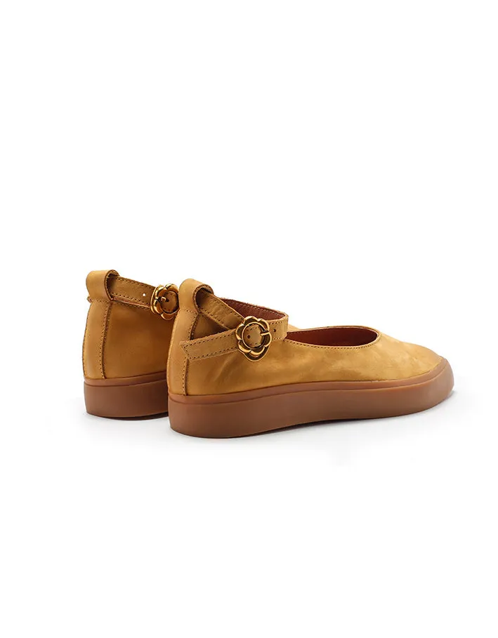 Ankle Strap Pointed Toe Retro Flat Shoes
