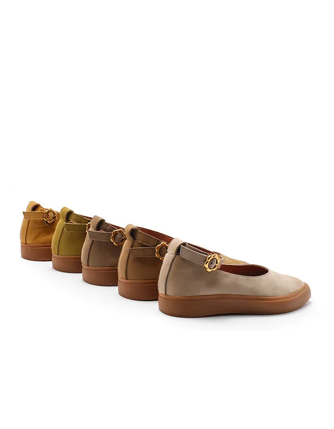 Ankle Strap Pointed Toe Retro Flat Shoes