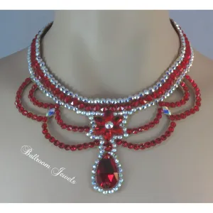 Ballroom Star and Pear Light Siam necklace