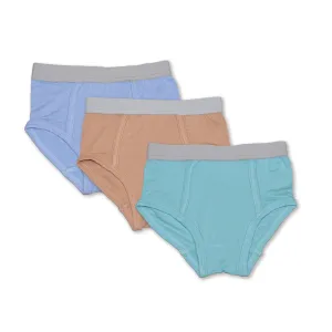 Bamboo Boys Briefs 3 pack (Aqua/Maple Sugar/Skydive)