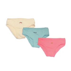 Bamboo Girls Bikini Underwear 3 pack (Pink Lemonade/Lustre/Soft Sand)