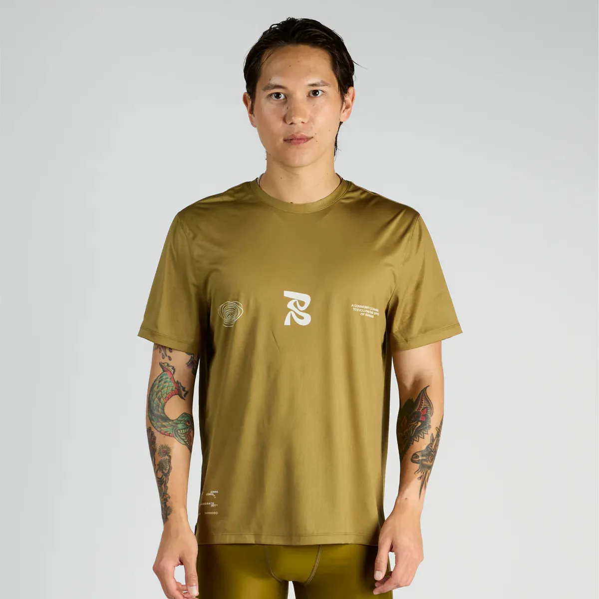 Bandit Running Drift "Chaos Triple Front" Performance Tee - Manzanilla