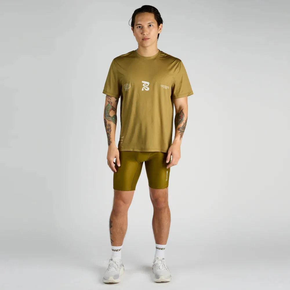 Bandit Running Drift "Chaos Triple Front" Performance Tee - Manzanilla