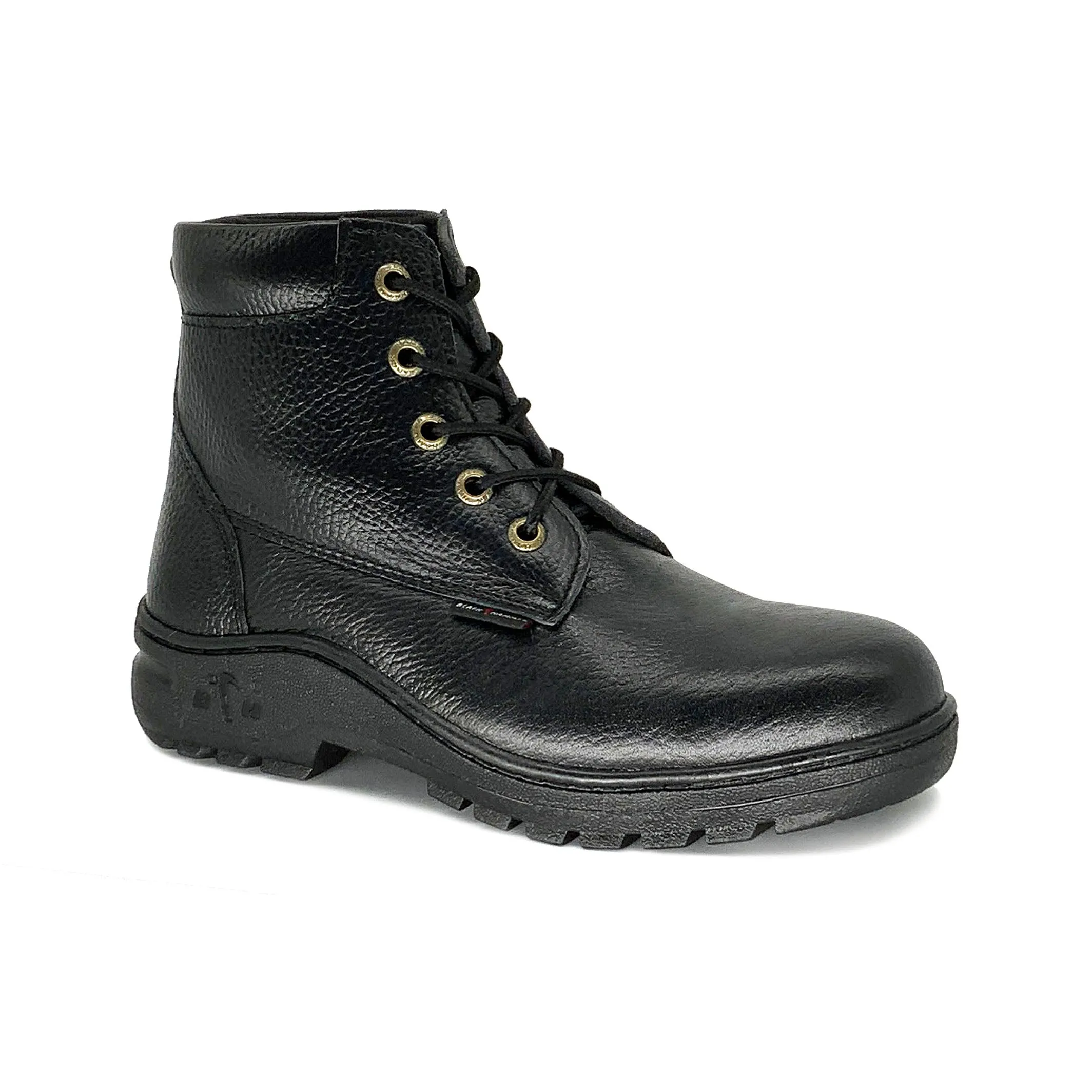 Black Hammer 2000 Series Mid Cut Safety Shoes BH2332- All Black & Lace Up Men Safety Shoes