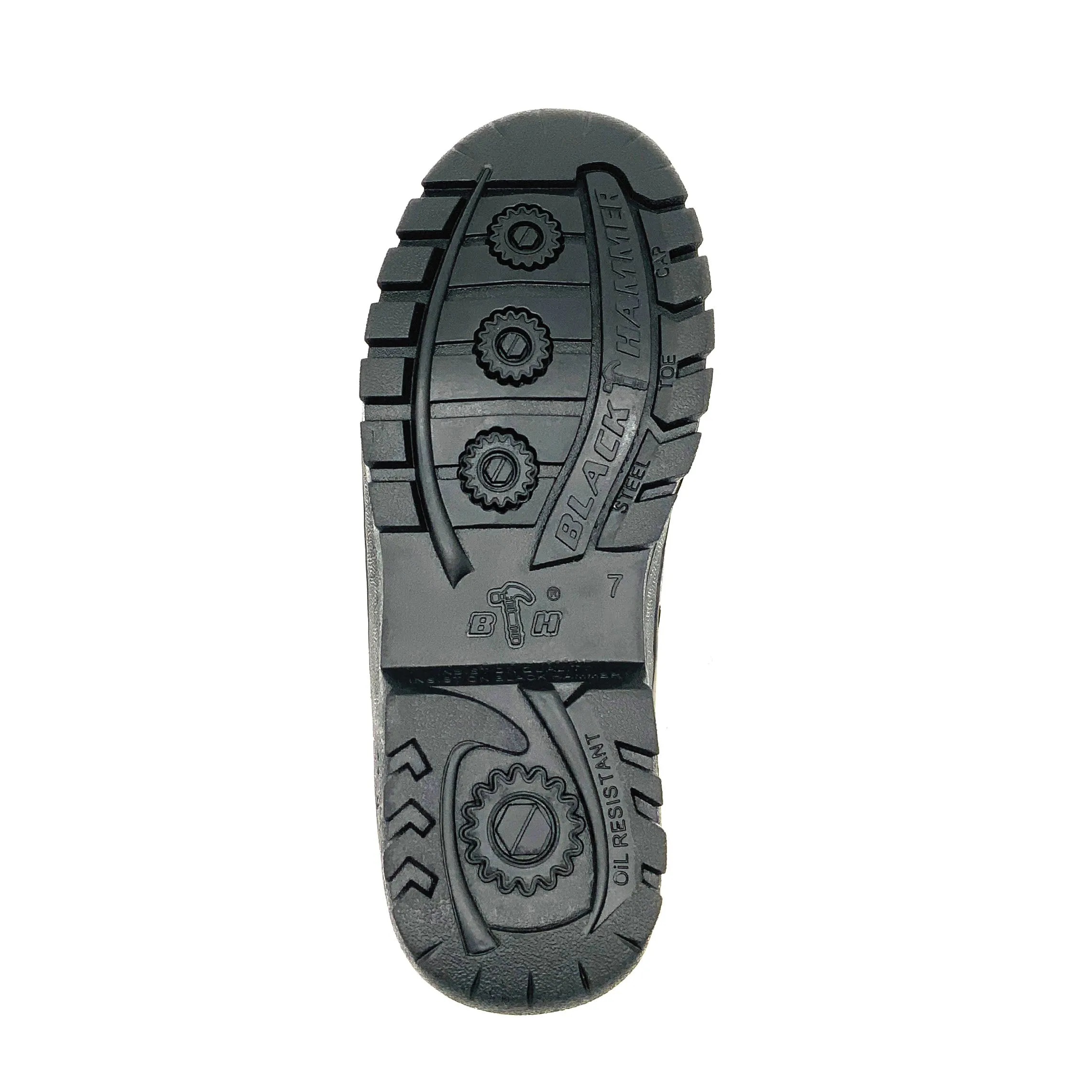 Black Hammer 2000 Series Mid Cut Safety Shoes BH2332- All Black & Lace Up Men Safety Shoes