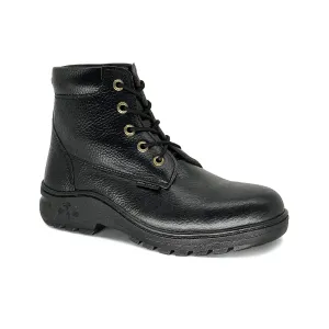 Black Hammer 2000 Series Mid Cut Safety Shoes BH2332- All Black & Lace Up Men Safety Shoes