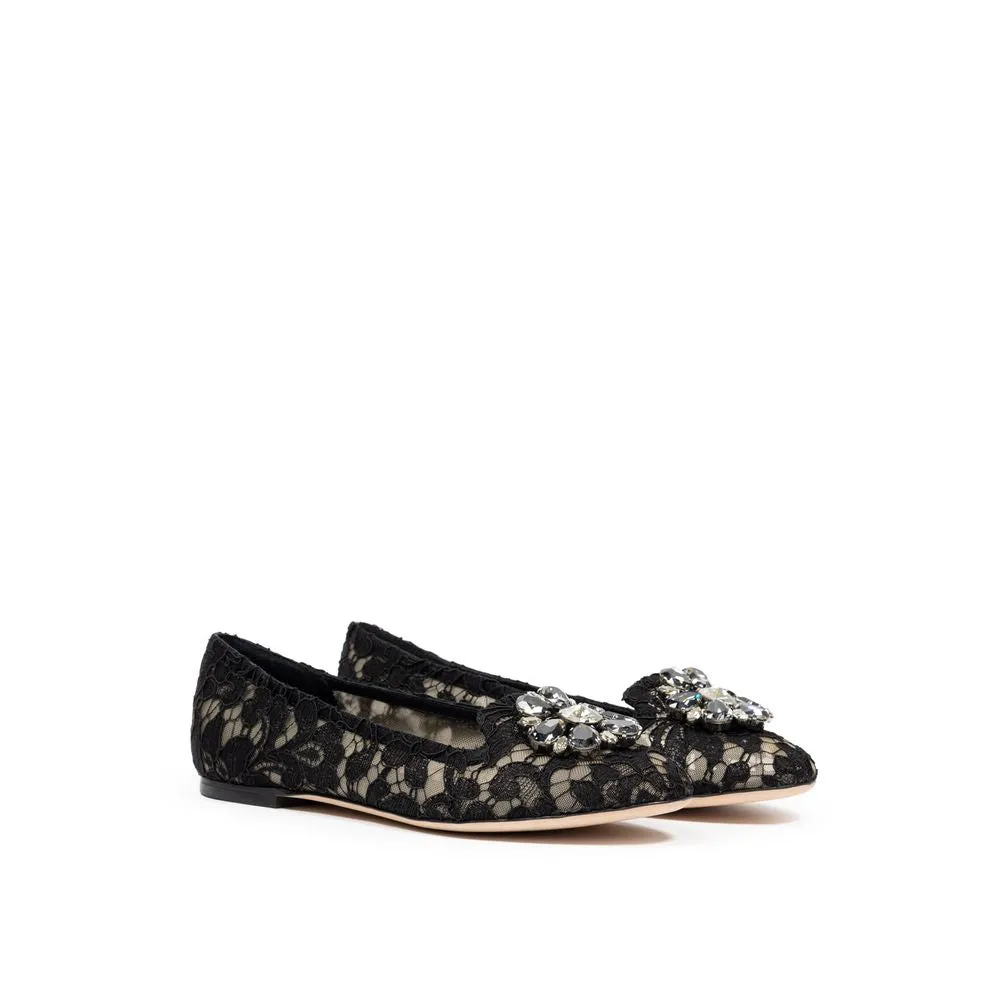 Black Viscose Flat Shoe