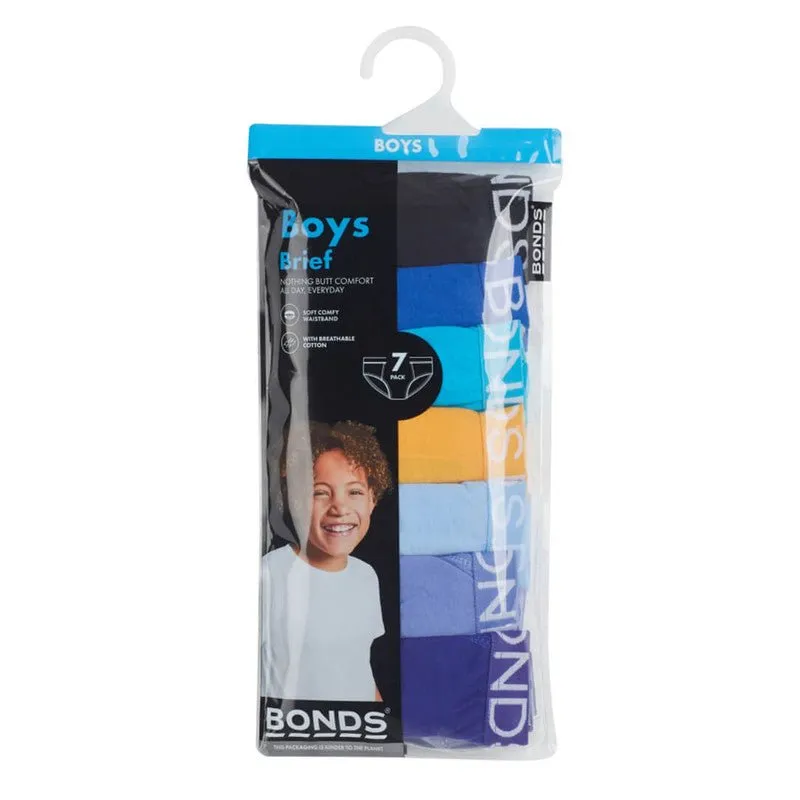 BONDS Kids Underwear Boys Briefs 7 Pack - Plain