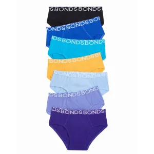 BONDS Kids Underwear Boys Briefs 7 Pack - Plain