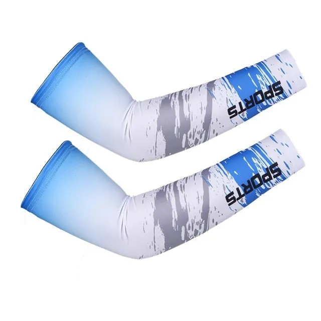 Breathable Quick Dry UV Protection Running Arm Sleeves Basketball Elbow Pad Fitness Armguards Sports Cycling Arm Warmers