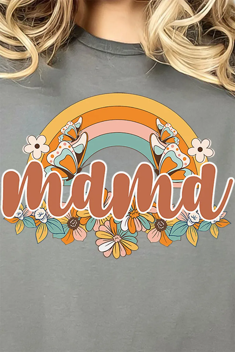 Butterfly Groovy Mama Combed Cotton T-Shirt