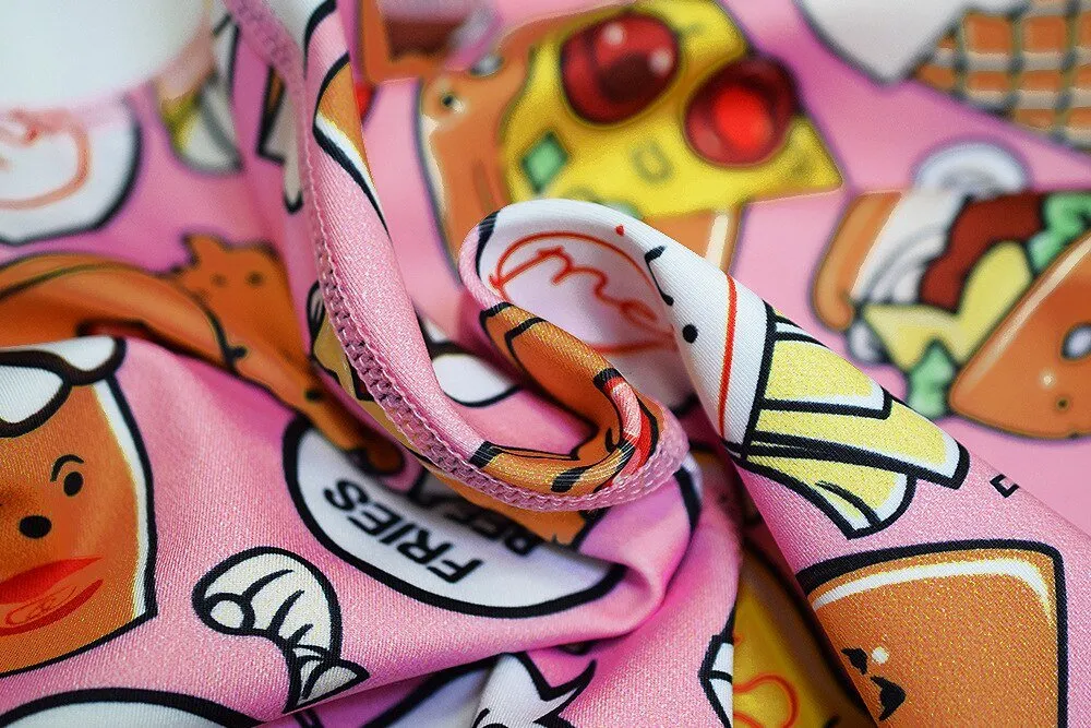 Cartoon Print Yoga Fitness Suits Tank Crop Top High Waist Pants Sportswear Fitness Tracksuit Running Sports Gym Workout Clothes