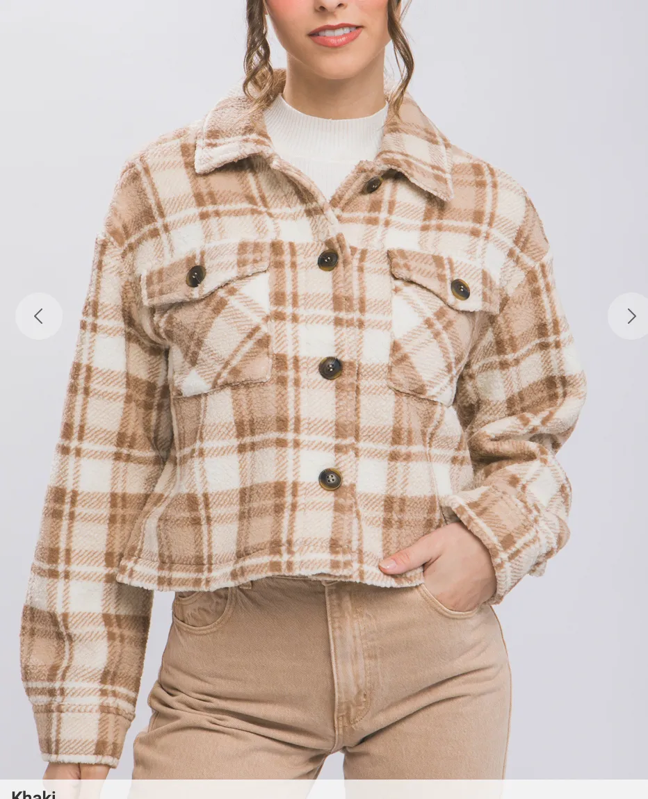 Casual Plaid Button Up Flannel W/ Front Pockets