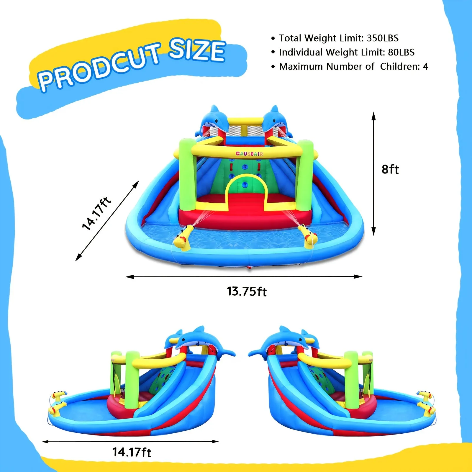 Causeair Double Slide Inflatable Bounce House