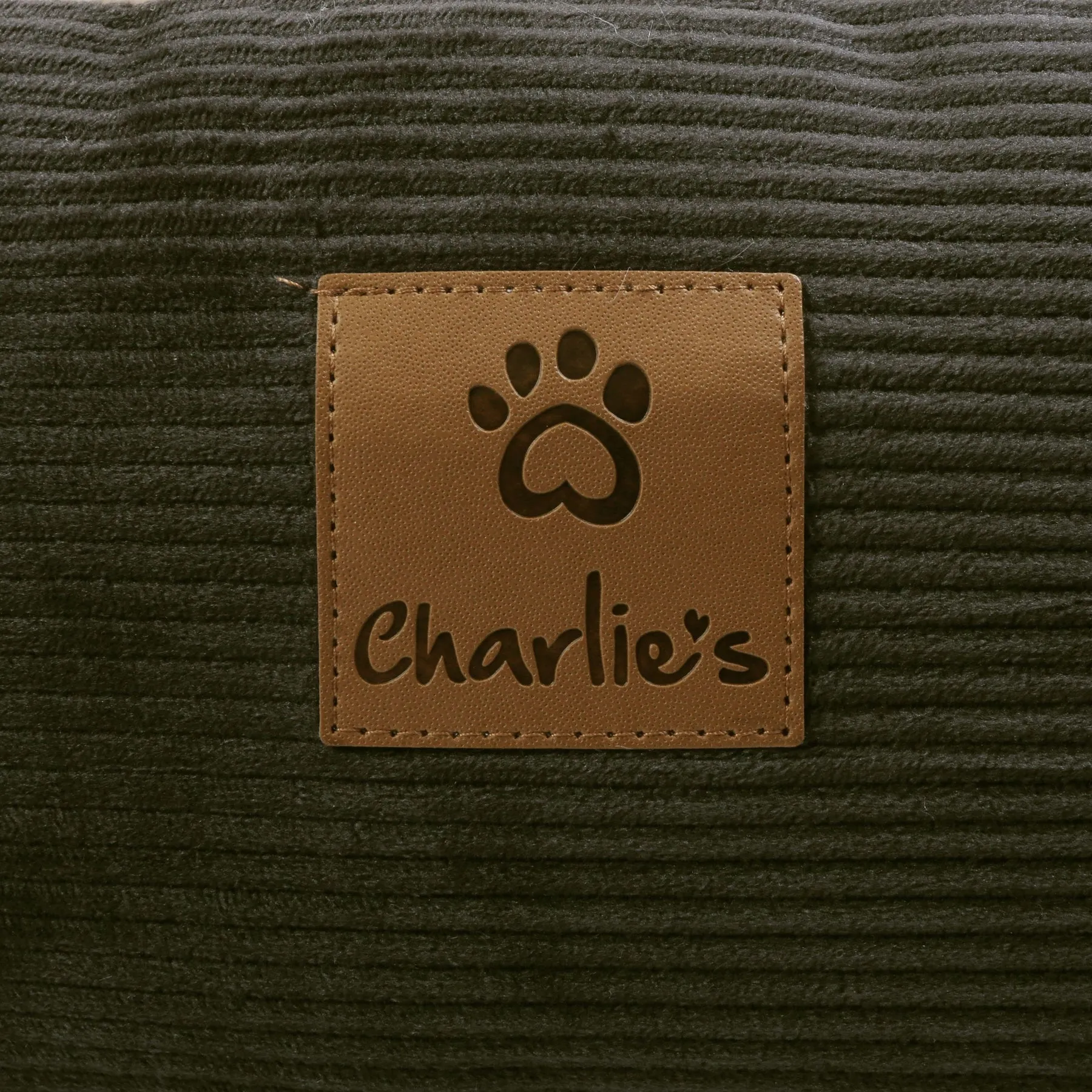 Charlie's Snookie Hooded Corduroy Calming Dog Bed Olive Large