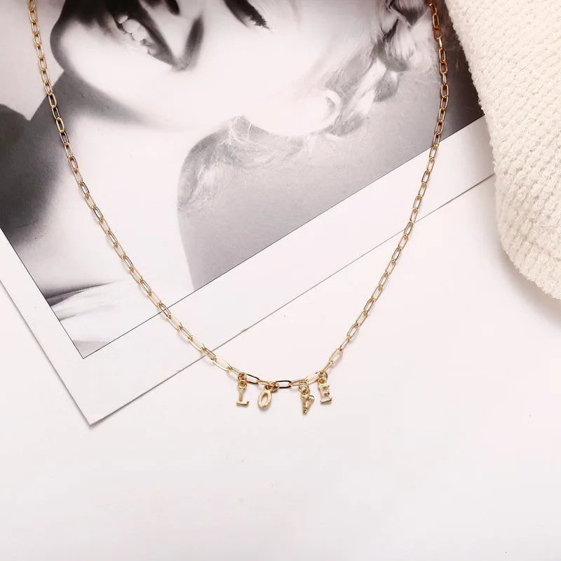 Chunky Chain Link Love Alphabet Word Pendant