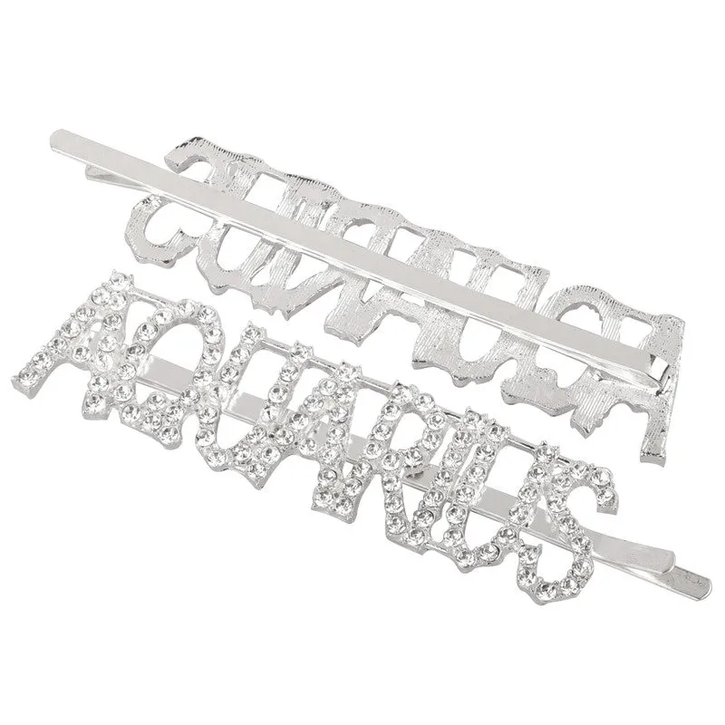 Combo Of 2 Aquarius Golden Silver Hairclip
