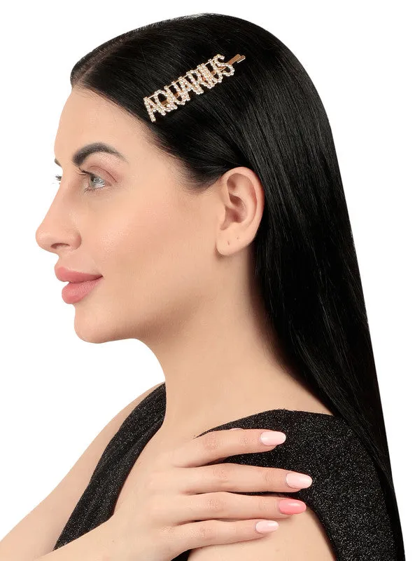 Combo Of 2 Aquarius Golden Silver Hairclip